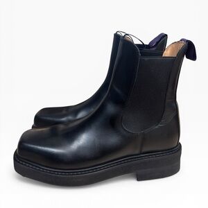Eytys Ortega II Black Leather Chelsea Boots Square Toe Chunky Sole EU 45 US 11.5